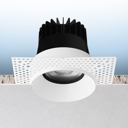 Luxrite LR25463 25W 4" Regressed Trimless Push N' Lock Zoomable Spotlight - CCT Selectable Dual Dimming/universal Voltage