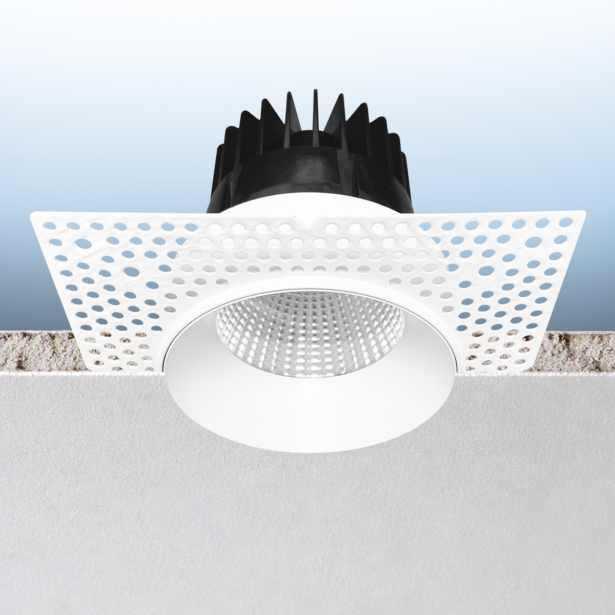 Luxrite LR25465 25W 4" Regressed Trimless Push N' Lock Spotlight - CCT Selectable Dual Dimming/universal Voltage 60º
