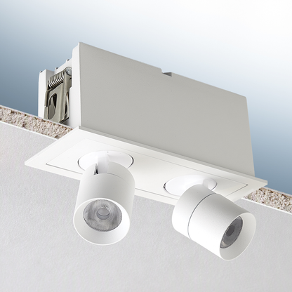 Luxrite LR32074 6W Retractable Multi-light 2 Head - 5CCT Selectable White Finish