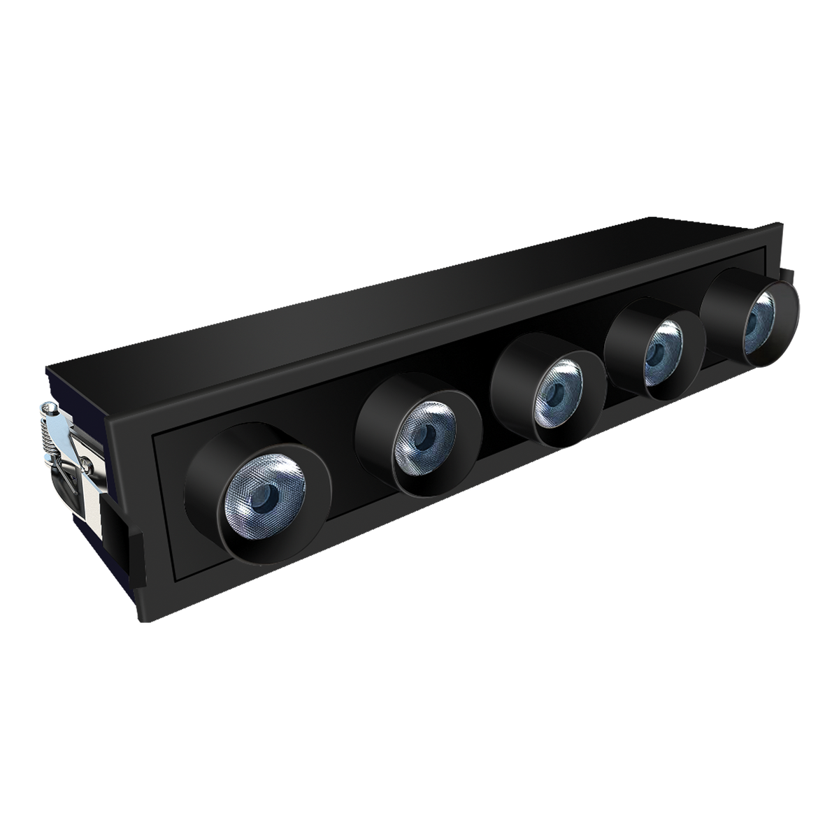 Luxrite LR32076 15W Retractable Multi-light 5 Head - 5CCT Selectable Black Finish