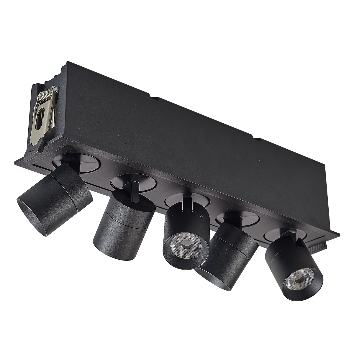 Luxrite LR32076 15W Retractable Multi-light 5 Head - 5CCT Selectable Black Finish