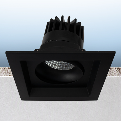 Luxrite LR32191 15W OMNI1 - Single Head Regressed Gimbal 5CCT Selectable Black Finish - Dual Dimming/universal Voltage