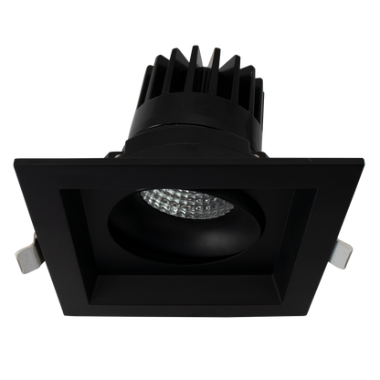 Luxrite LR32191 15W OMNI1 - Single Head Regressed Gimbal 5CCT Selectable Black Finish - Dual Dimming/universal Voltage