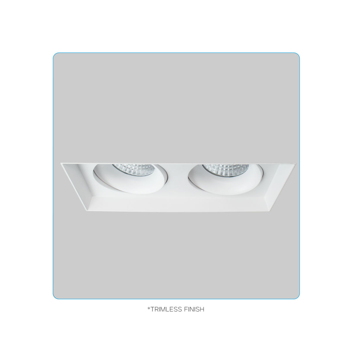 Luxrite LR32202 30W OMNI2 - Two Head Regressed Trimless Multi-head Gimbal 5CCT Selectable White Finish - Dual Dimming/universal Voltage