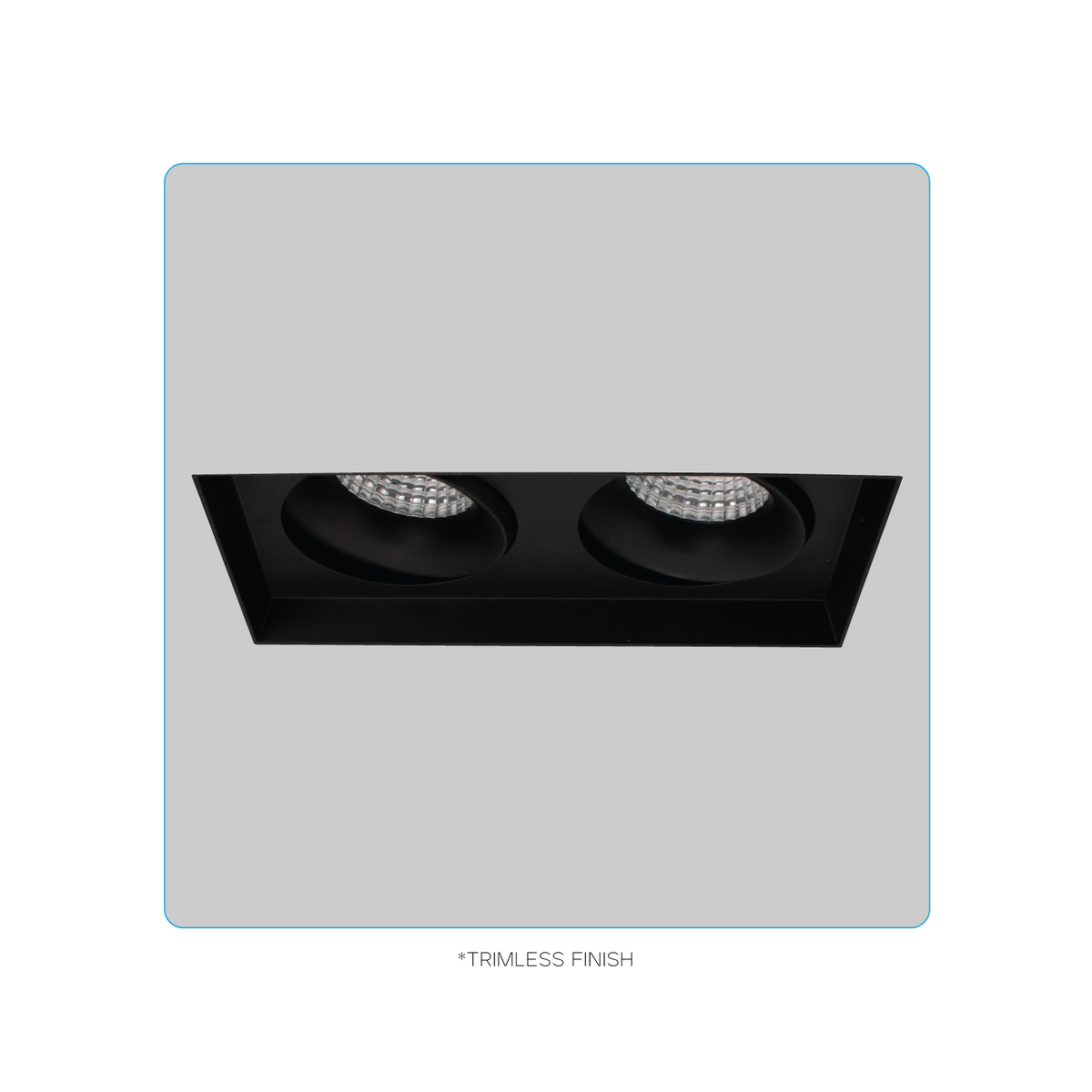 Luxrite LR32203 30W OMNI2 - Two Head Regressed Trimless Multi-head Gimbal 5CCT Selectable Black Finish - Dual Dimming/universal Voltage