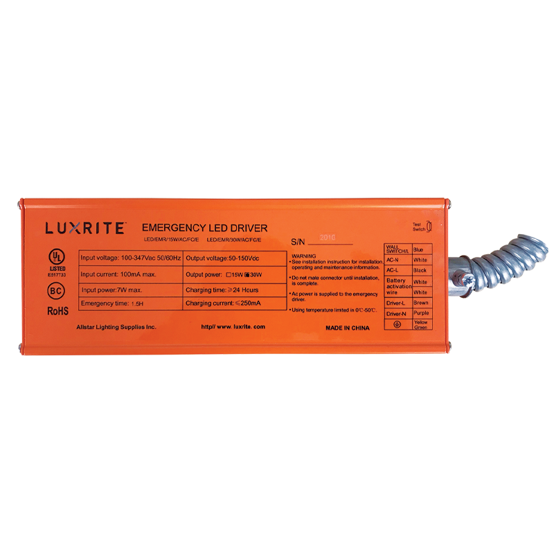 Luxrite LR35124 Emergency Driver 30W AC