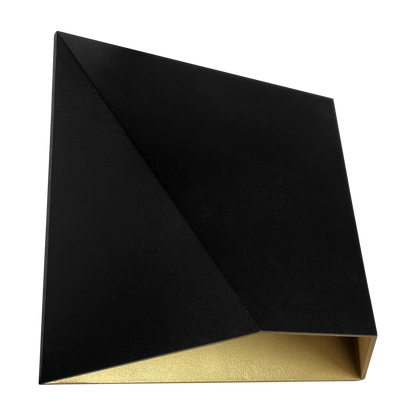 Luxrite LR40323 12W 8" Black/gold Designer Wall Fixture - CCT Selectable