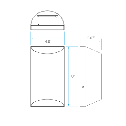Luxrite LR40326 8" Up/down Designer Wall Fixture - CCT & Wattage Selectable