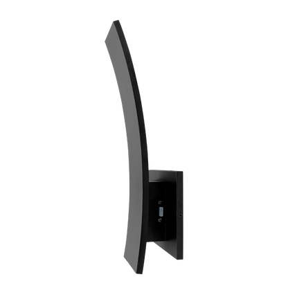 Luxrite LR40327 15W 15" Curved Outdoor Wall Sconce - CCT Selectable - Black Finish