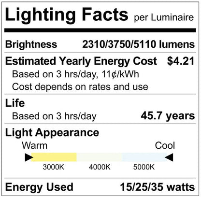 Luxrite LR40360 35W Universal Flood Light Knuckle Mount - CCT & Wattage Selectable White Finish