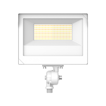 Luxrite LR40362 80W Universal Flood Light Knuckle & Yoke Mount - CCT & Wattage Selectable White Finish