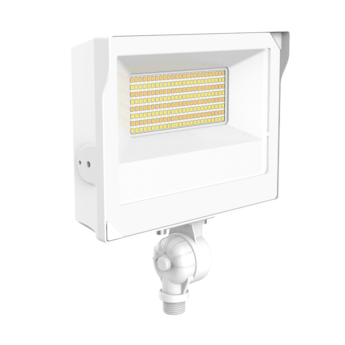 Luxrite LR40362 80W Universal Flood Light Knuckle & Yoke Mount - CCT & Wattage Selectable White Finish