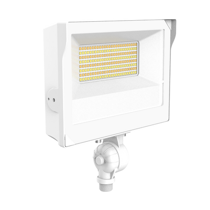 Luxrite LR40362 80W Universal Flood Light Knuckle & Yoke Mount - CCT & Wattage Selectable White Finish
