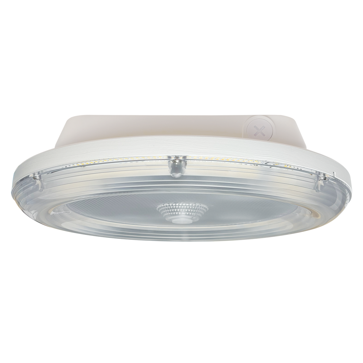 Luxrite LR40720 100W Round Garage Canopy - 3CCT & 4 Wattage Selectable - Optional Upward Light