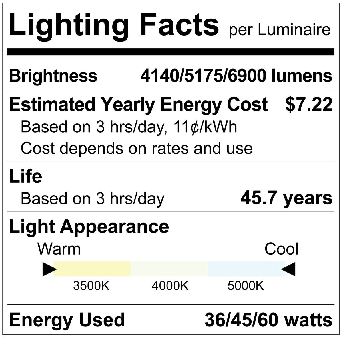 Luxrite LR42613 6' Architectural Linkable Linear 3 CCT/3 Wattage/up-down Selectable - Black