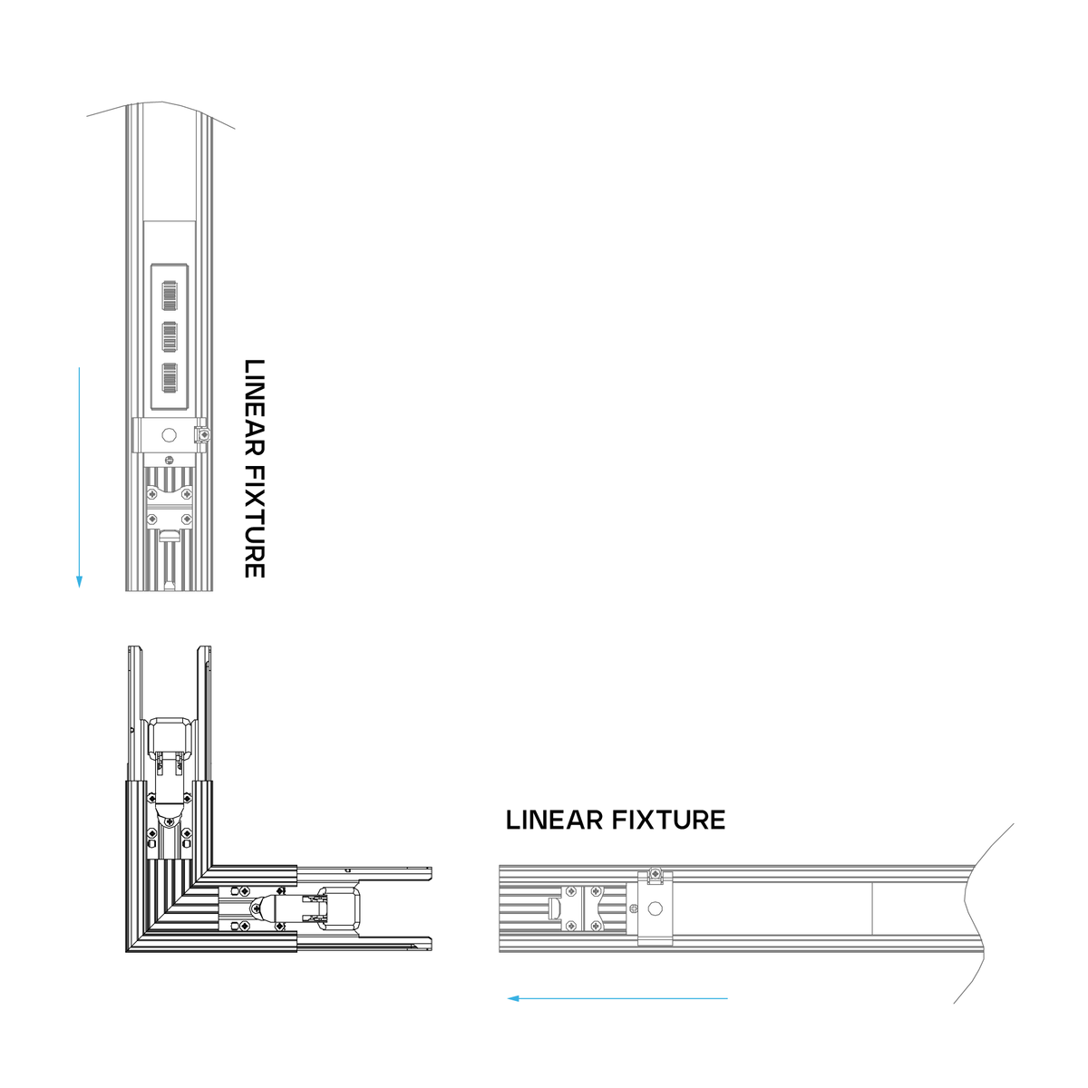 Luxrite LR42623 Architectural Linkable Linear L-connector - Black Finish