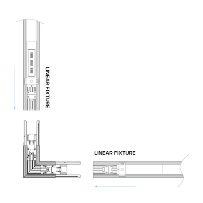 Luxrite LR42623 Architectural Linkable Linear L-connector - Black Finish