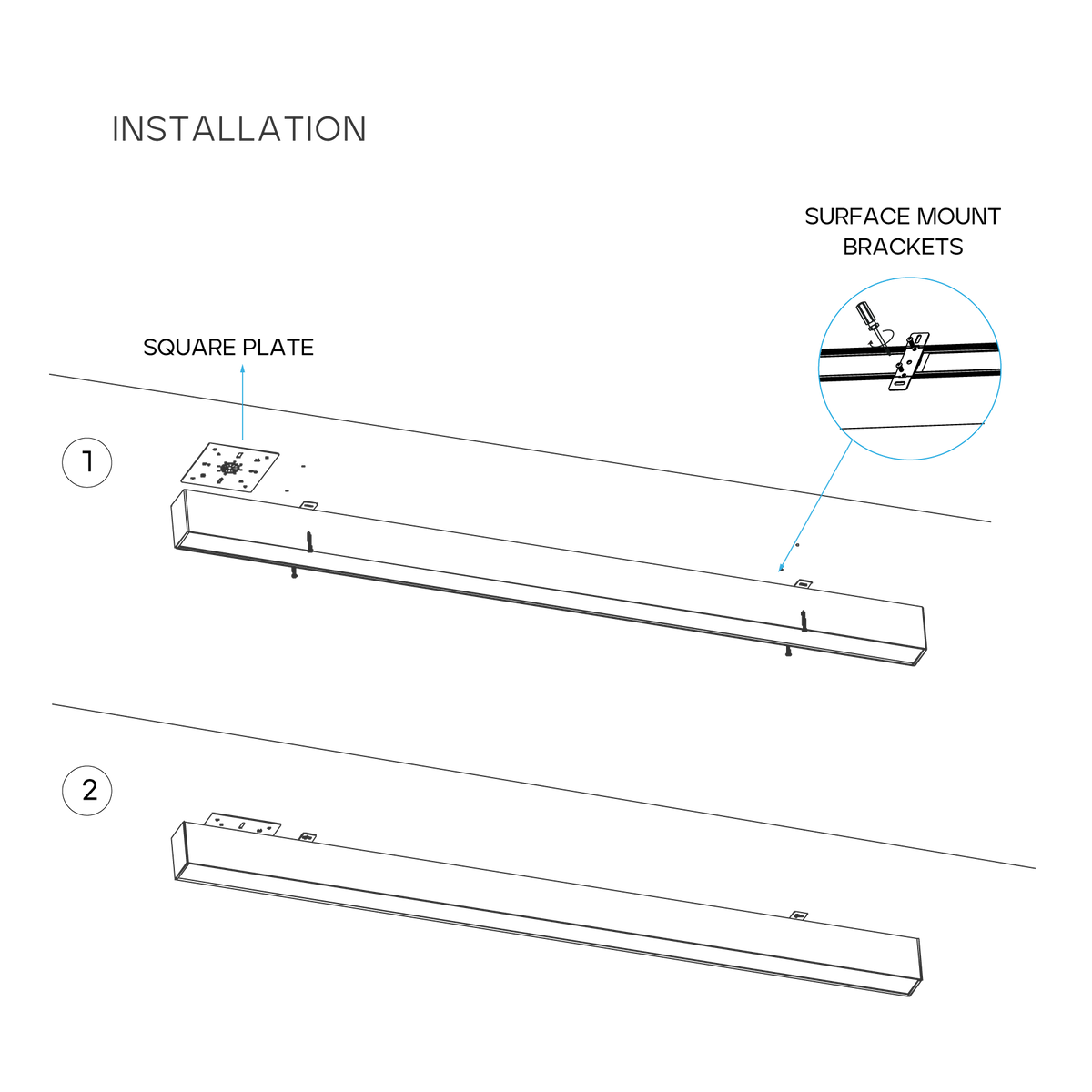 Luxrite LR42632 Architectural Linkable Linear - Surface Mount Kit