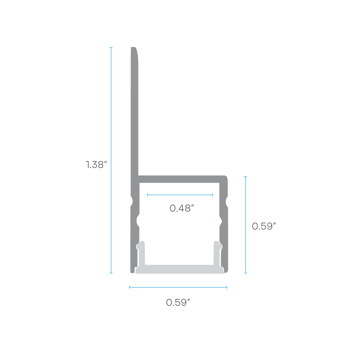 Luxrite LR43060 96" Trimless Mount 0.49" Channel Kit