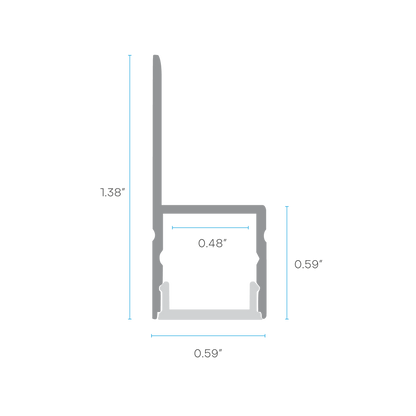 Luxrite LR43060 96" Trimless Mount 0.49" Channel Kit