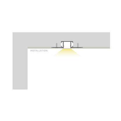 Luxrite LR43090 96" Recessed 0.55" Plaster-in Channel