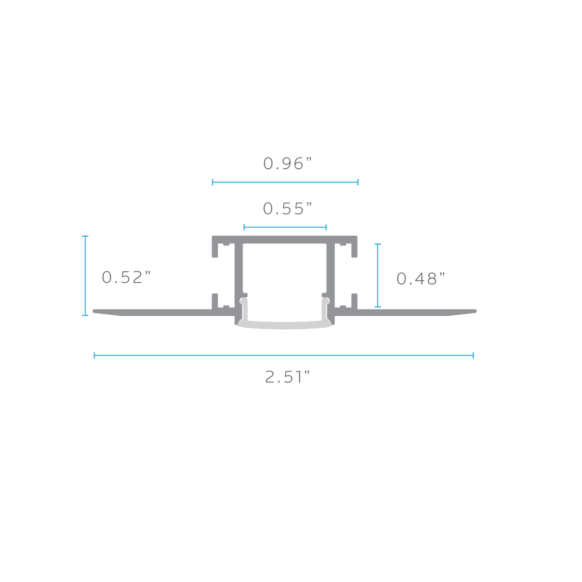 Luxrite LR43091 Recessed 0.55" Plaster-in X-connector