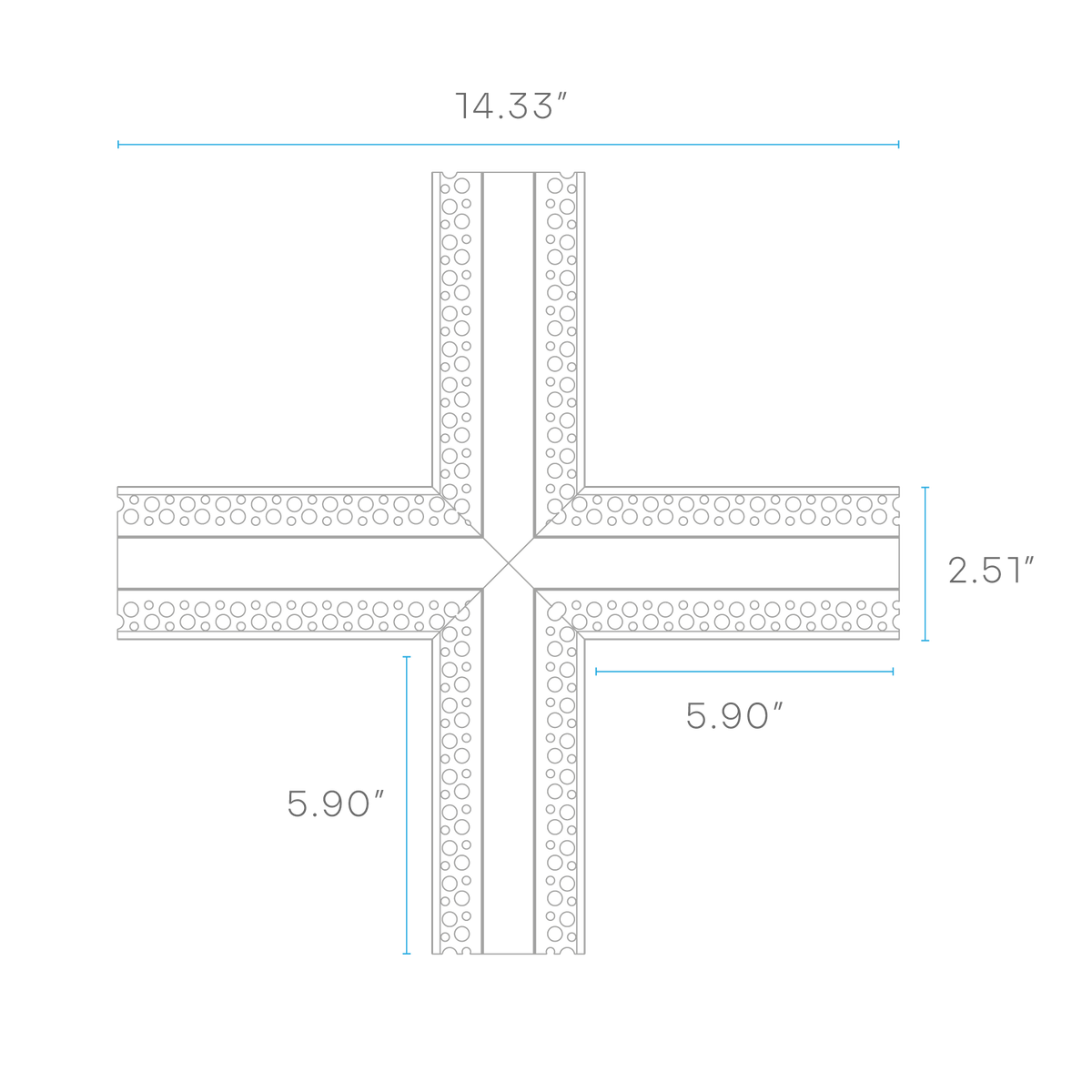 Luxrite LR43091 Recessed 0.55" Plaster-in X-connector