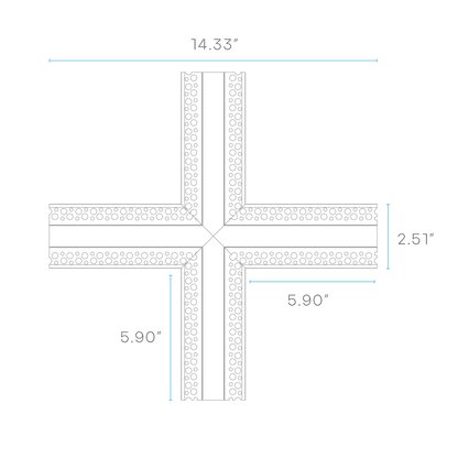 Luxrite LR43091 Recessed 0.55" Plaster-in X-connector