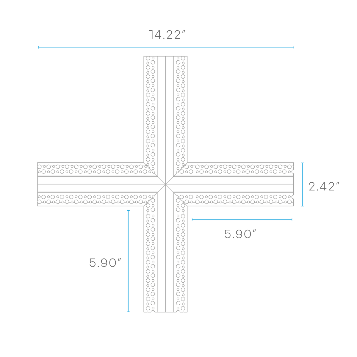 Luxrite LR43101 Recessed 0.82" Plaster-in X-connector