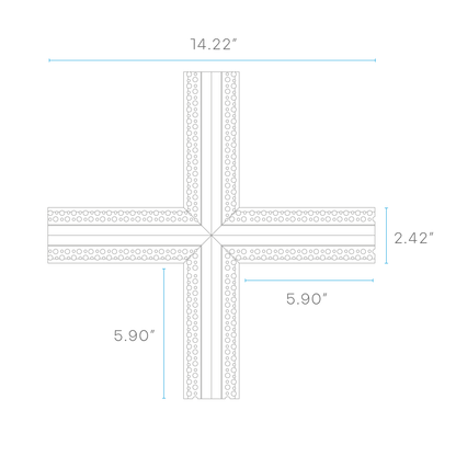 Luxrite LR43101 Recessed 0.82" Plaster-in X-connector