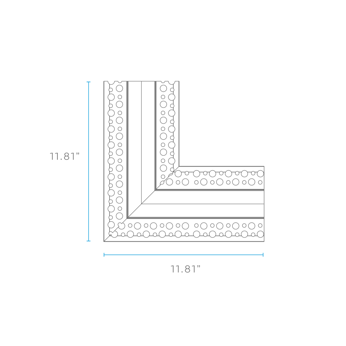 Luxrite LR43106 Recessed 0.82" Plaster-in Lateral Corner