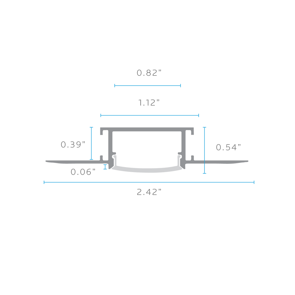 Luxrite LR43106 Recessed 0.82" Plaster-in Lateral Corner