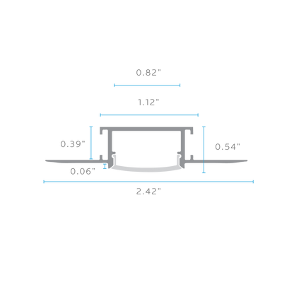 Luxrite LR43106 Recessed 0.82" Plaster-in Lateral Corner