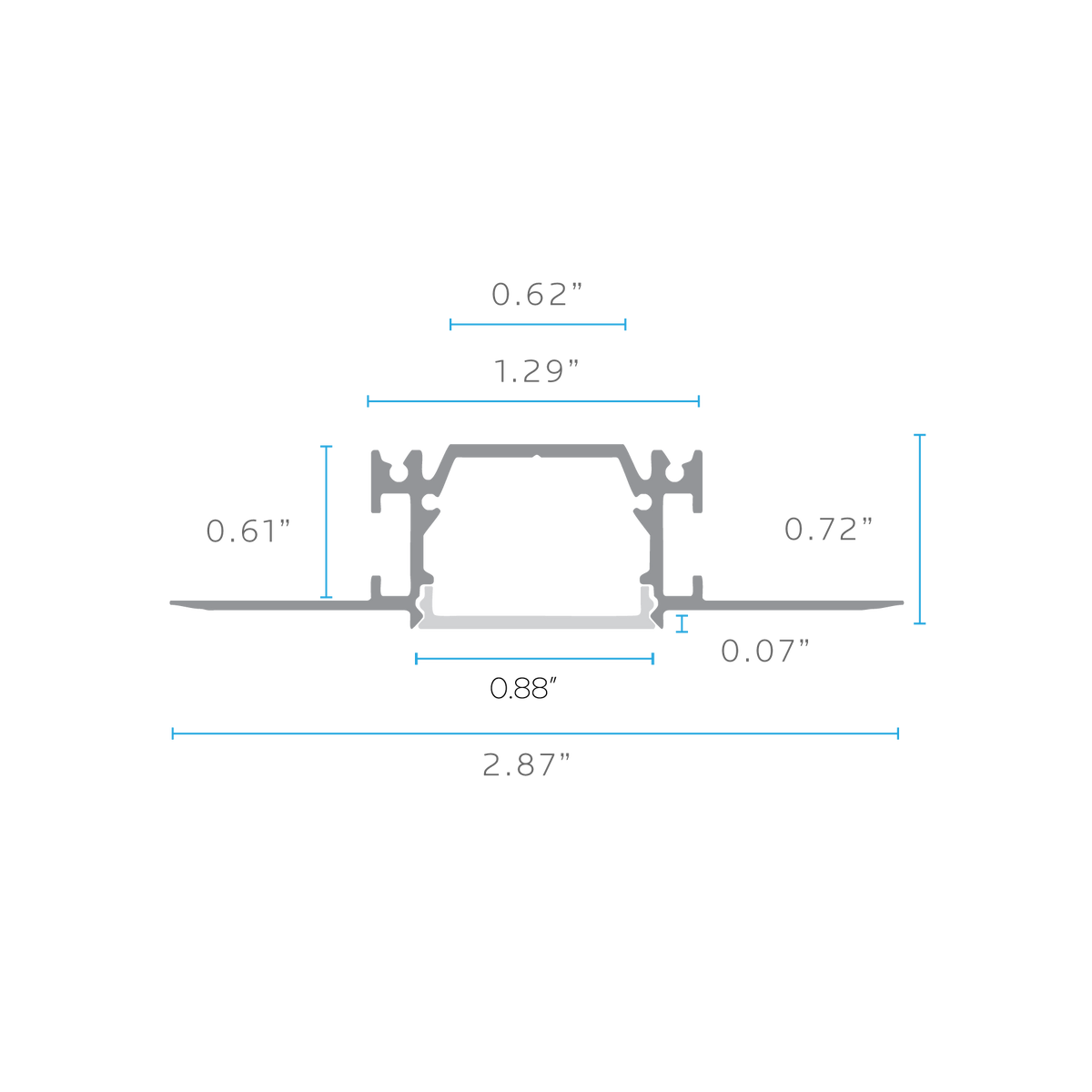 Luxrite LR43110 96" Recessed 0.88" Plaster-in Channel
