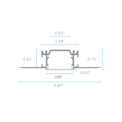 Luxrite LR43110 96" Recessed 0.88" Plaster-in Channel