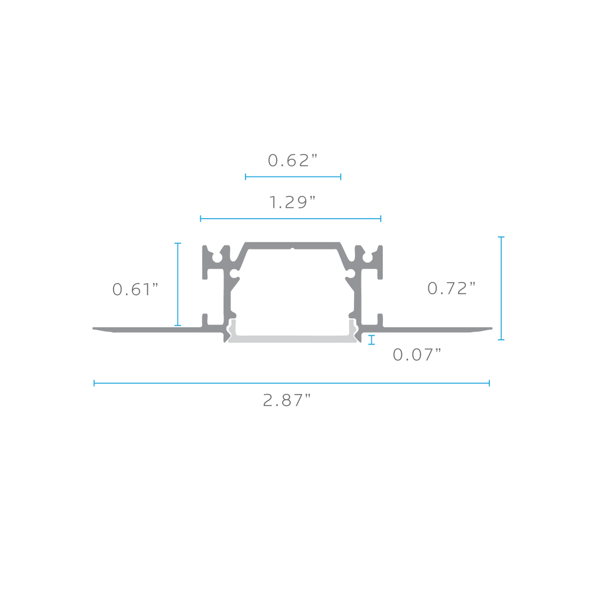 Luxrite LR43117 Recessed 0.62" Plaster-in Inside Corner