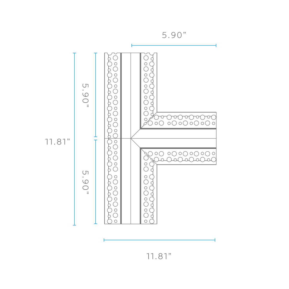Luxrite LR43119 Recessed 0.62" Plaster-in T-connector