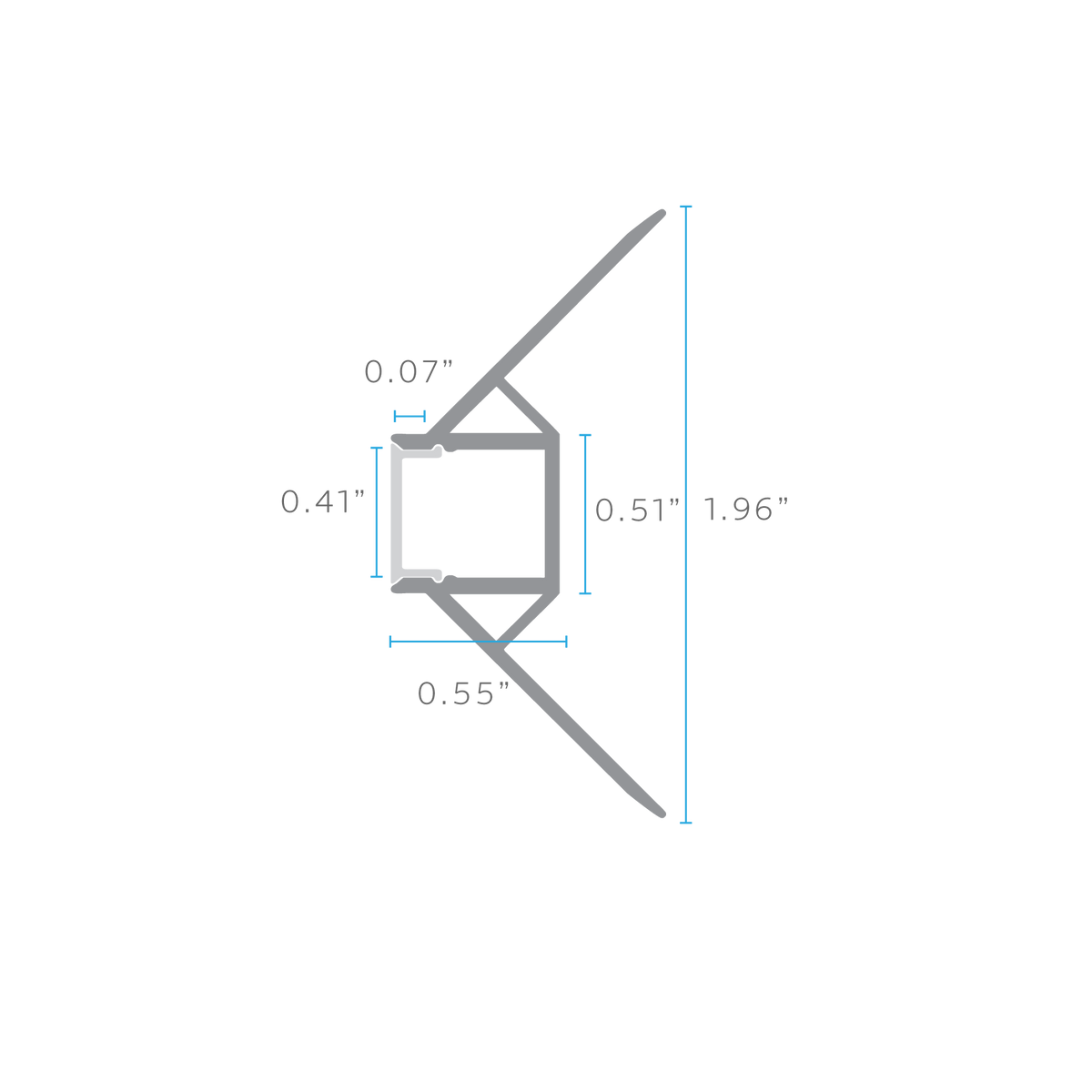 Luxrite LR43130 96" Recessed 0.51" Plaster-in Channel