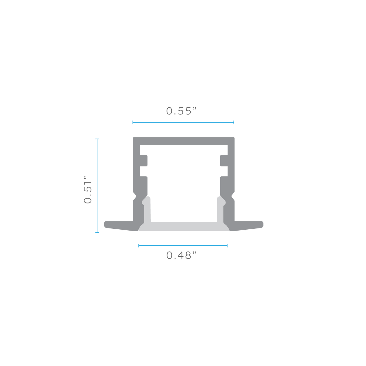 Luxrite LR43150 96" Recessed 0.48" Channel