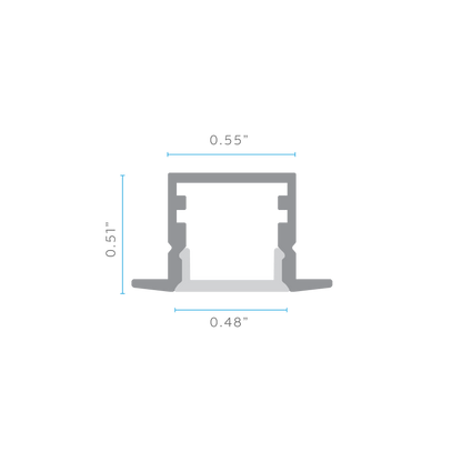 Luxrite LR43150 96" Recessed 0.48" Channel