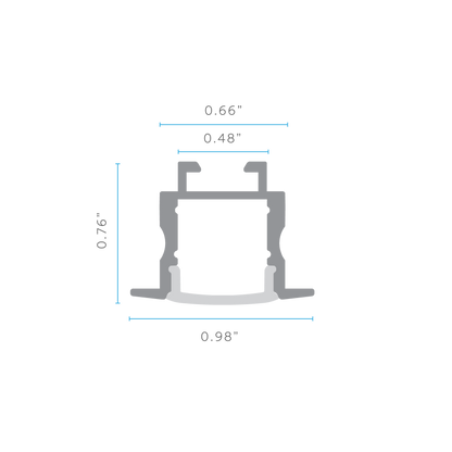 Luxrite LR43160 96" Recessed 0.48" Channel