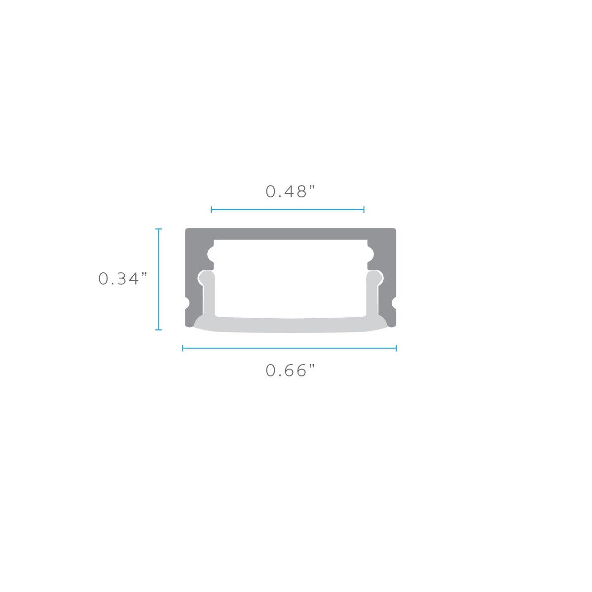 Luxrite LR43200 96" Surface Mount 0.48" Channel
