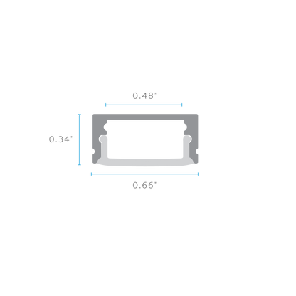 Luxrite LR43200 96" Surface Mount 0.48" Channel