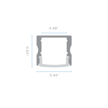 Luxrite LR43220 96" Surface Mount 0.48" Channel
