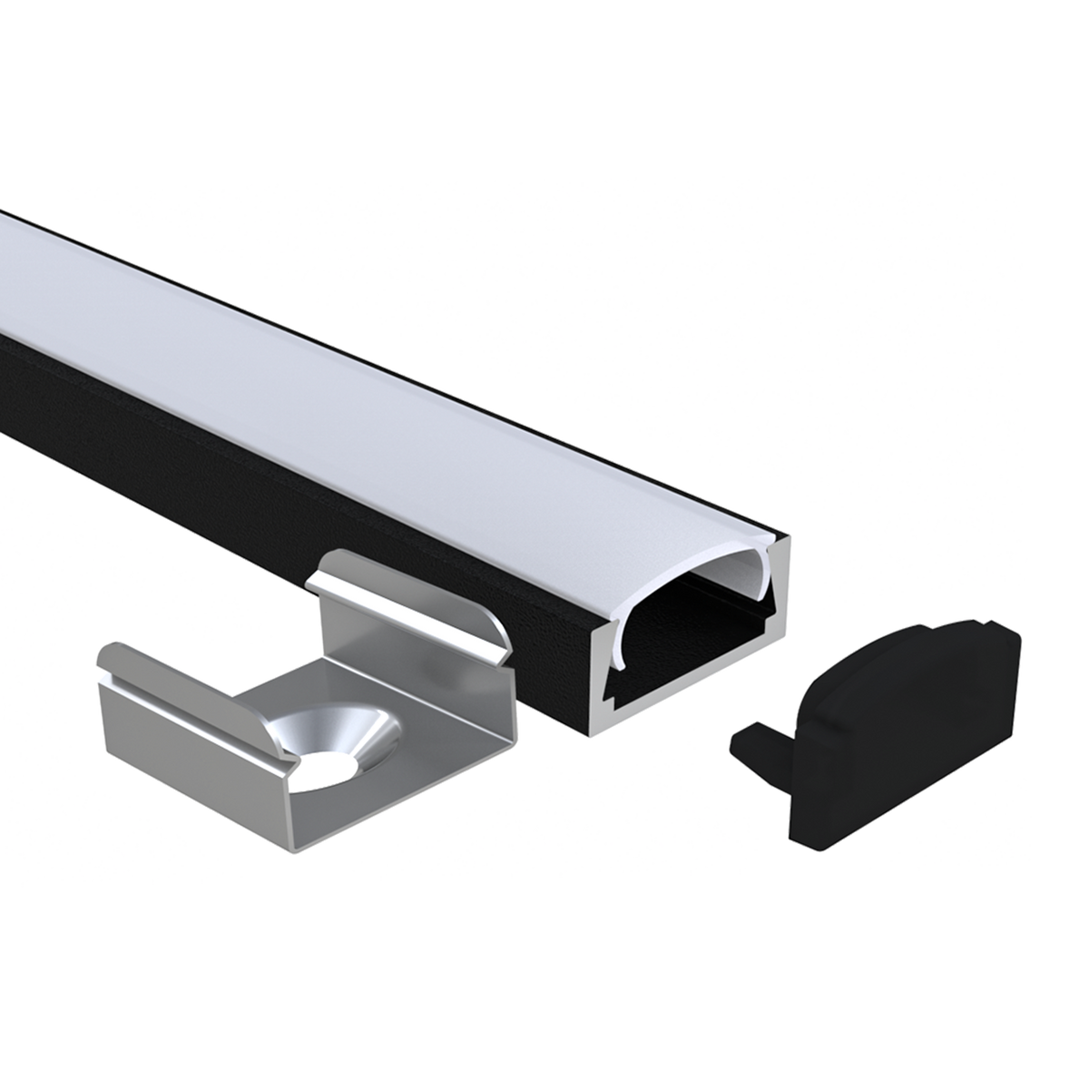 Luxrite LR43231 96" Surface Mount 0.45" Channel - Black Finish