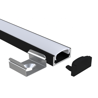 Luxrite LR43231 96" Surface Mount 0.45" Channel - Black Finish