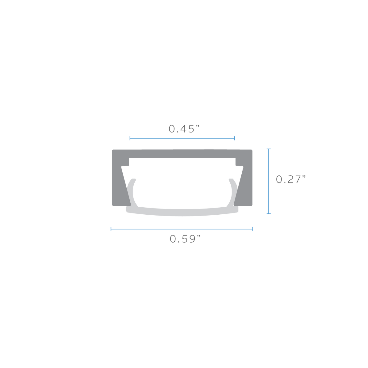 Luxrite LR43231 96" Surface Mount 0.45" Channel - Black Finish