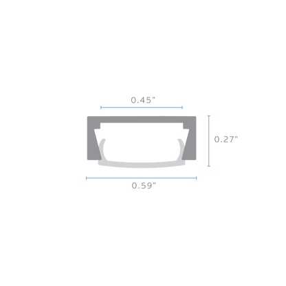 Luxrite LR43231 96" Surface Mount 0.45" Channel - Black Finish