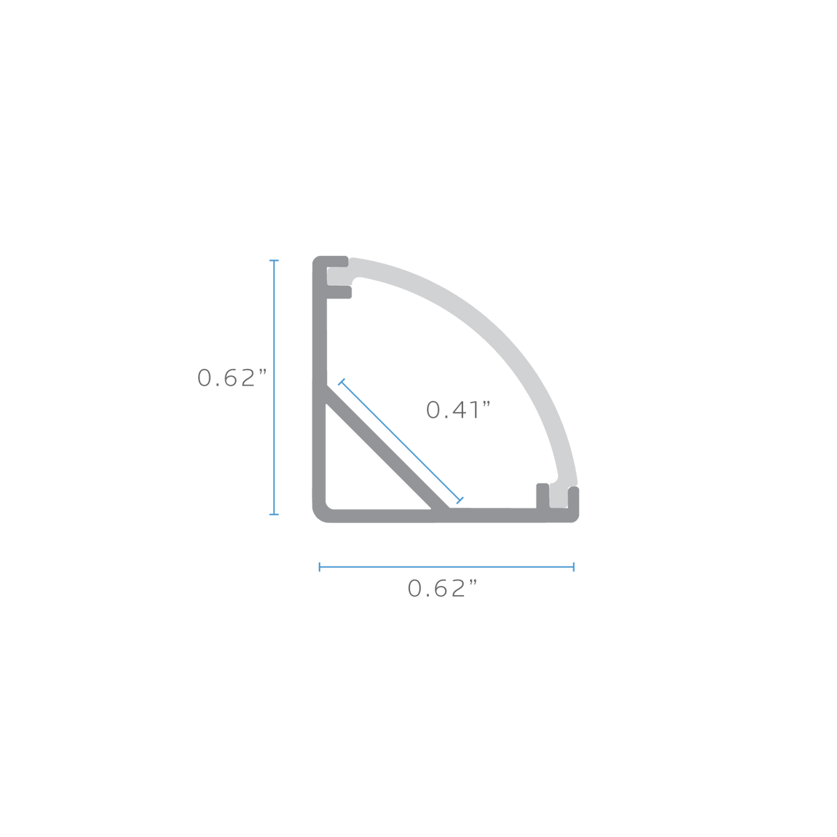 Luxrite LR43290 96" Corner Mount 0.41" Channel