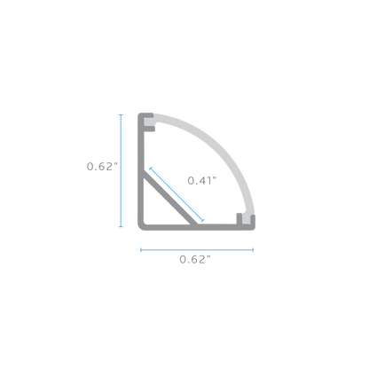 Luxrite LR43290 96" Corner Mount 0.41" Channel